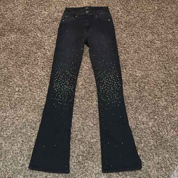 7 For All Mankind Crystal Bootcut Jeans Sz 24 Black Iris wash NWOT✨ - Picture 1 of 11